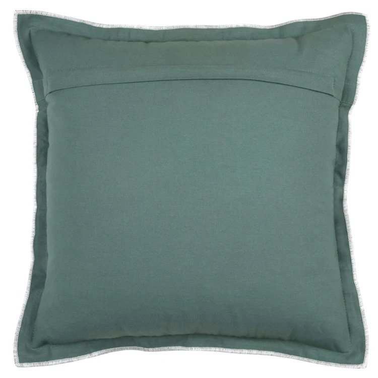 Coussin coton volant plat feston noir