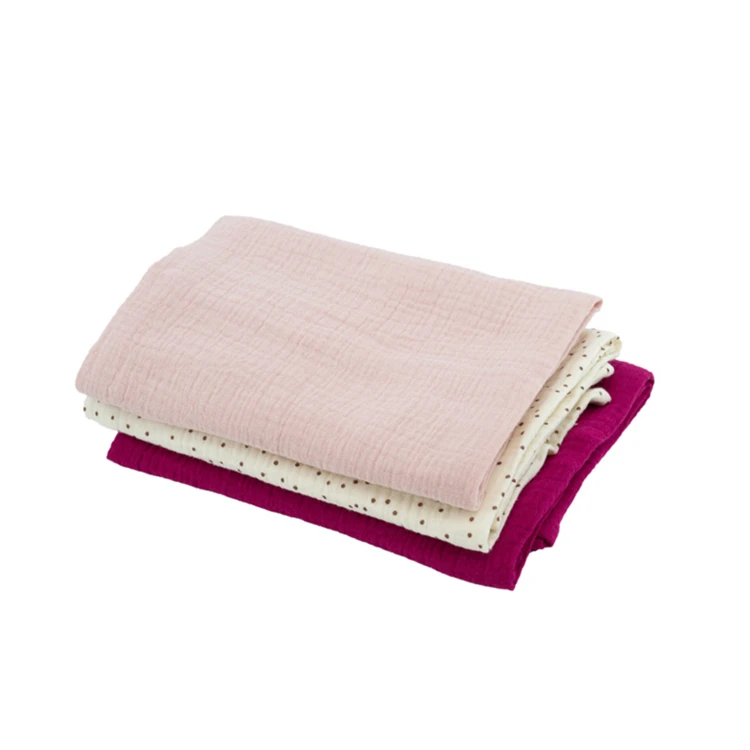 Lot de 3 langes bébé en mousseline