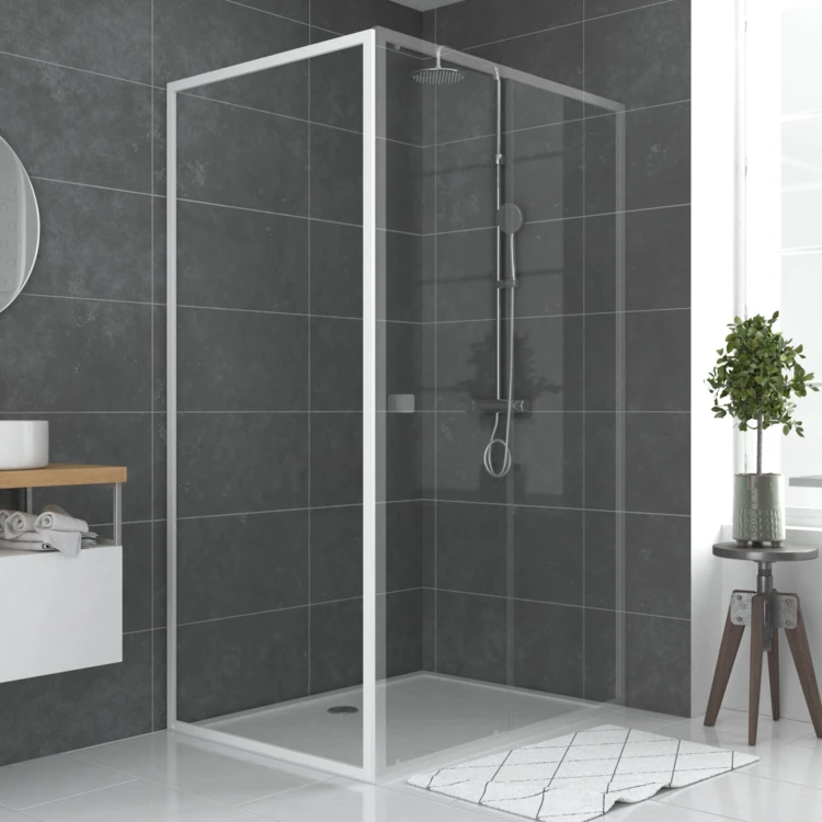 Paroi de retour pour douche en verre trempé