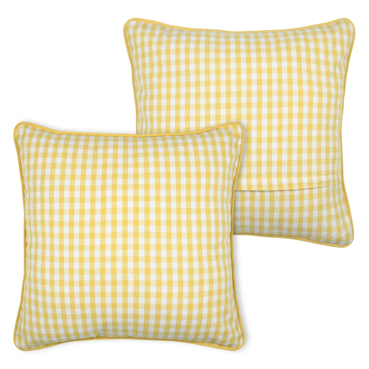 Coussin décoratif motif vichy en polycoton