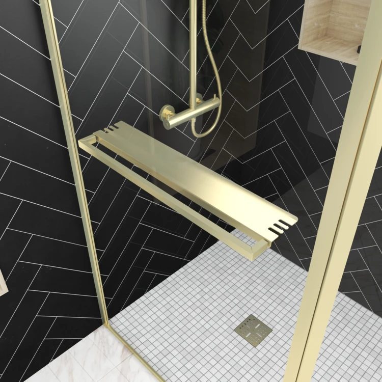 Paroi de douche à l’italienne 3-en-1 avec volet pivotant