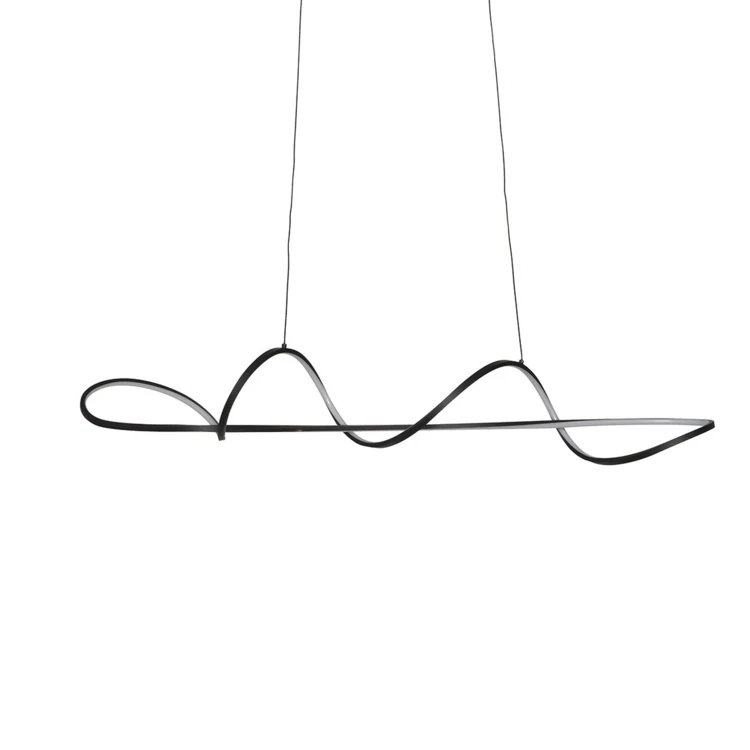 Suspensão LED com design ondulado em alumínio