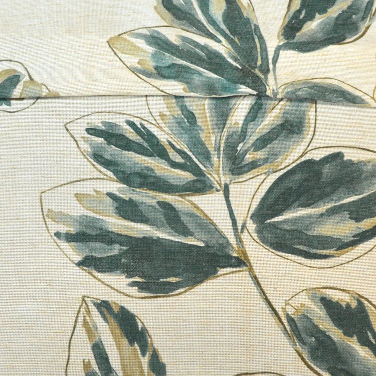 Vorhang aus Poly-Leinen mit aquarellfarbenem Blumenmuster