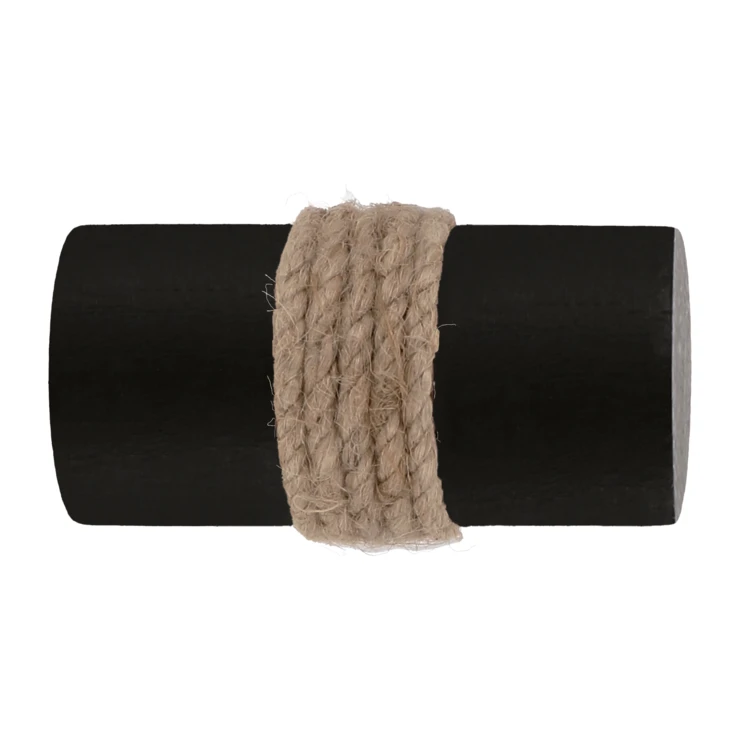 Remate cilíndrico de madera con cuerda natural Ø 28 mm