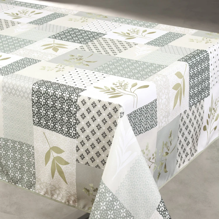Anti-flecken-tischdecke mit blumen- und pflanzenmotiven