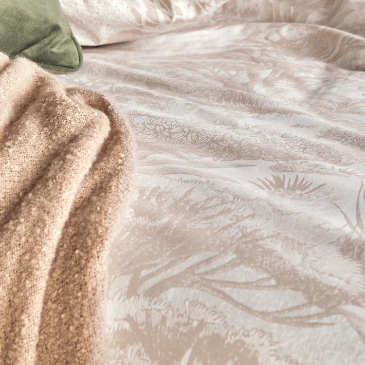 Juego de cama de 3 piezas de algodón reversible con estampado de toile de Jouy