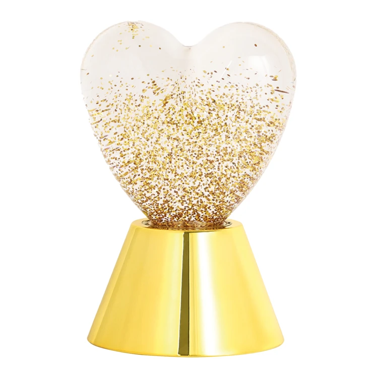 Lampada decorativa a forma di cuore con glitter