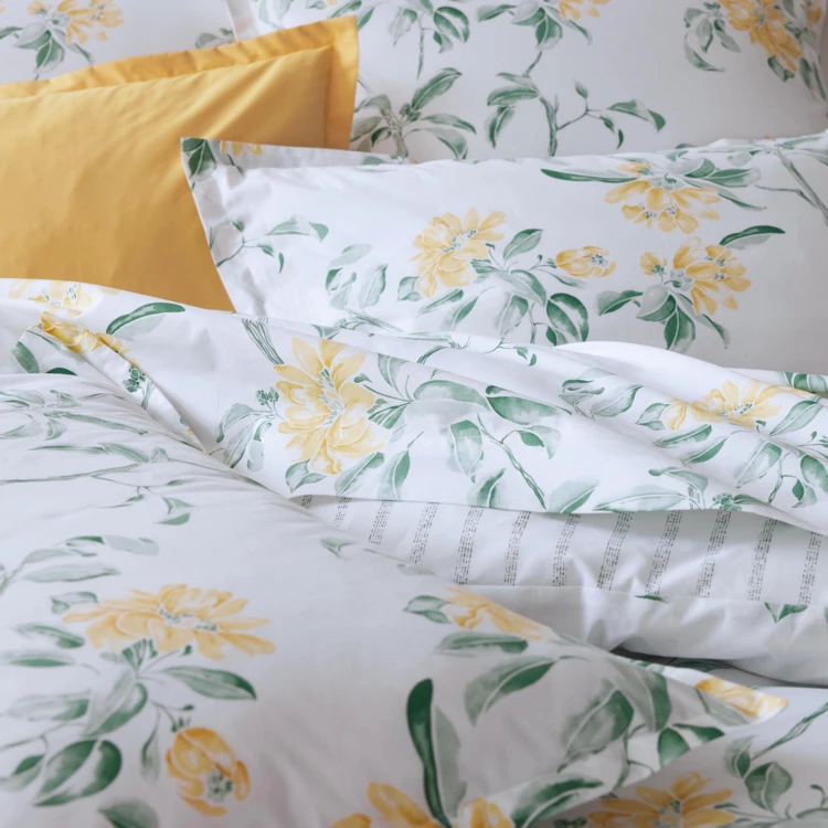 Drap plat percale de coton floral