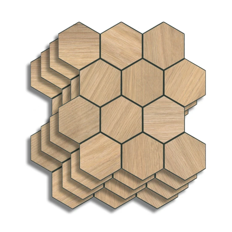Lot de 4 crédences adhésives murales 3D effet carrelage hexagonal