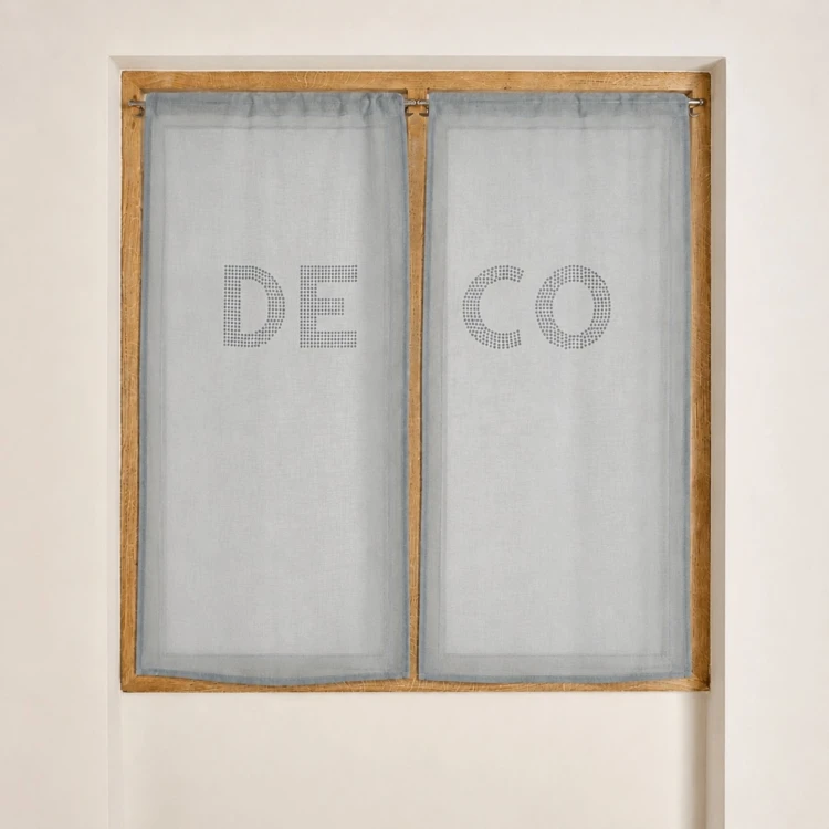 Par de cortinas transparentes com strass «DECO»
