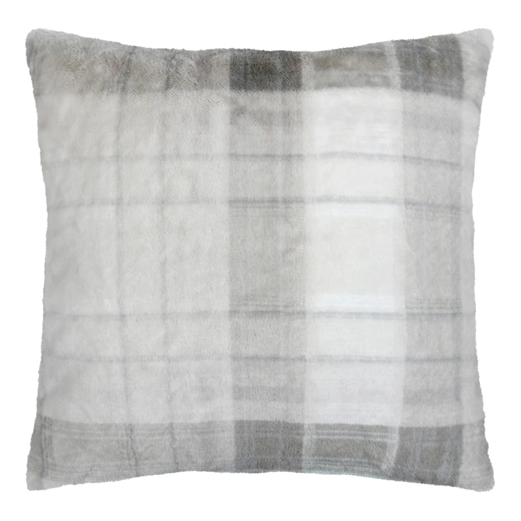 Imitatie bont tartan kussen