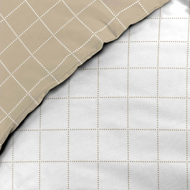 Juego de cama de 2 piezas reversible de algodón con estampado de cuadros + funda de almohada