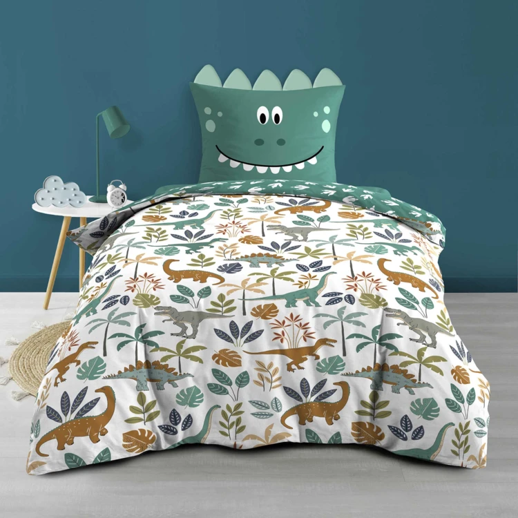 2-delig omkeerbaar dinosaurus bed set