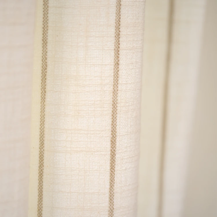 Rideau 100% coton à rayures beige LOURMARIN