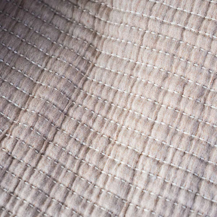 Dessus de lit en coton lavé matelassé boutis