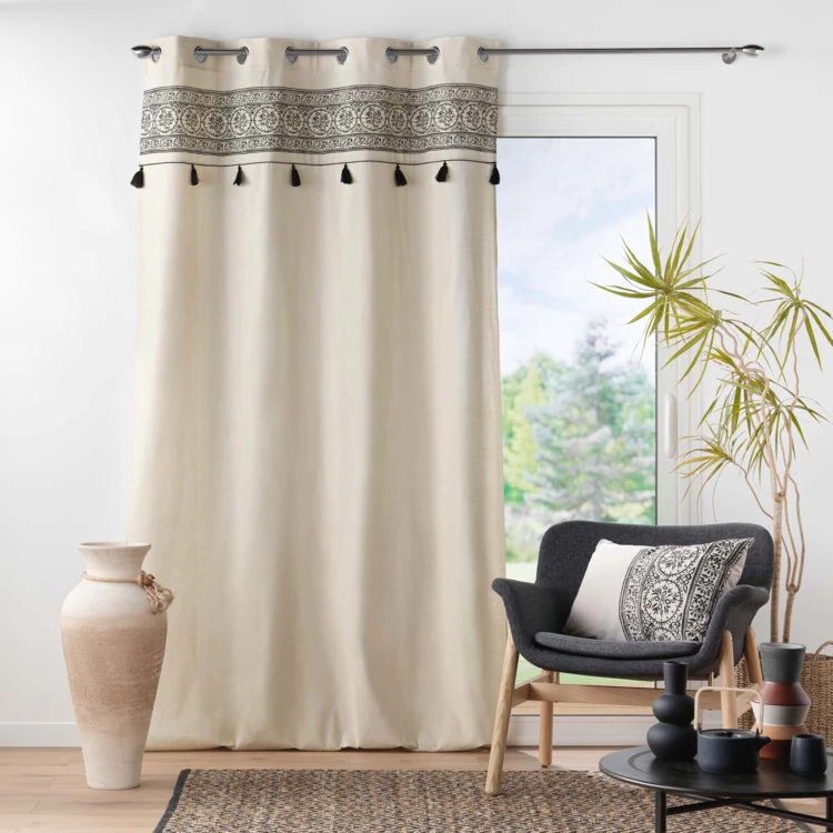 Gebundener Polycotton-Gardine mit Ösen