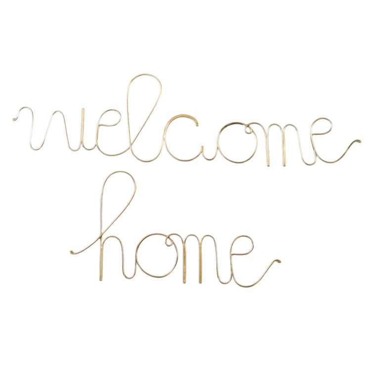 Wort Messingdraht "WELCOME HOME"