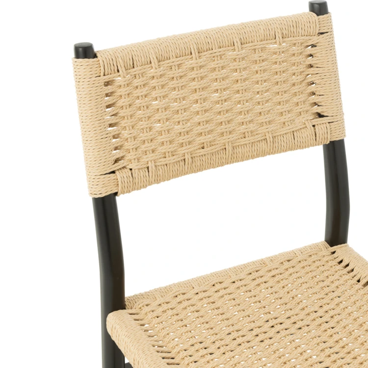 Chaise salle à manger en bois de hêtre et corde