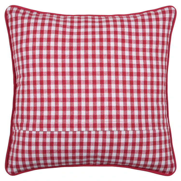 Coussin décoratif motif vichy en polycoton