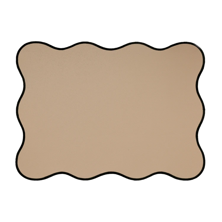 Set de table rectangulaire unis et bords ondulés