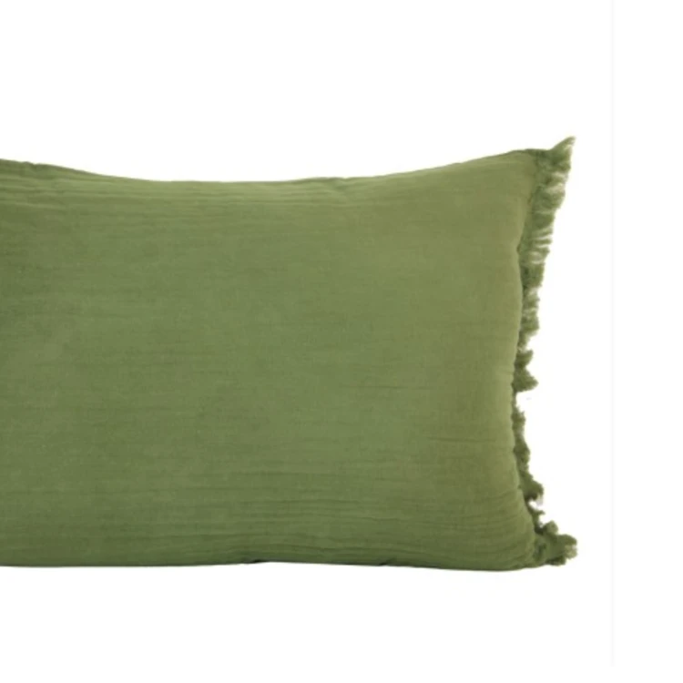 Coussin à franges en coton
