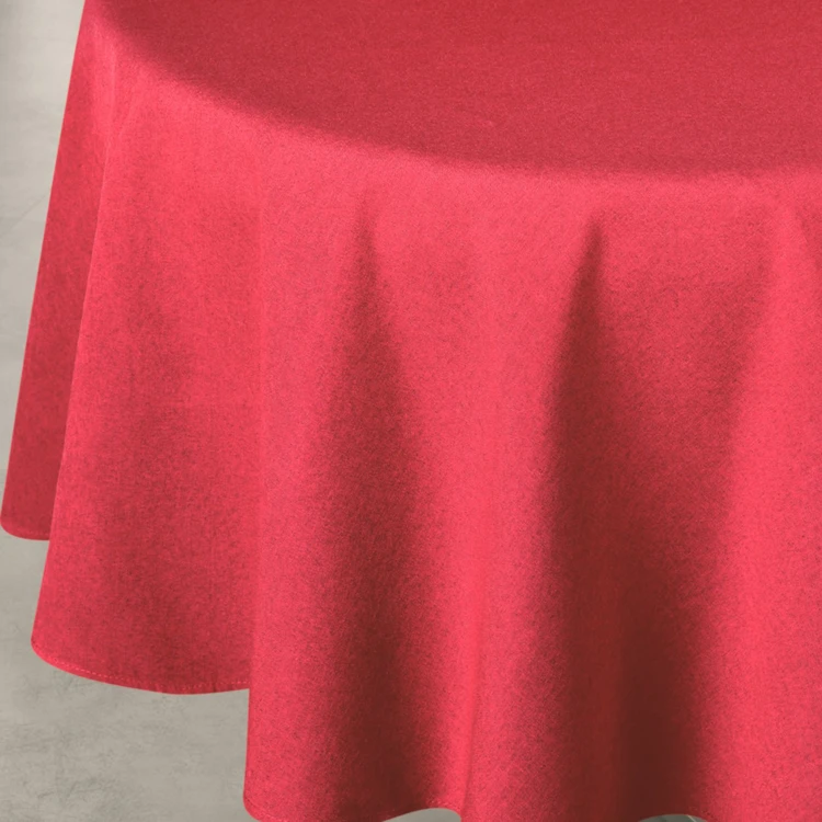 Mantel impermeable antimanchas efecto lino para mesa redonda