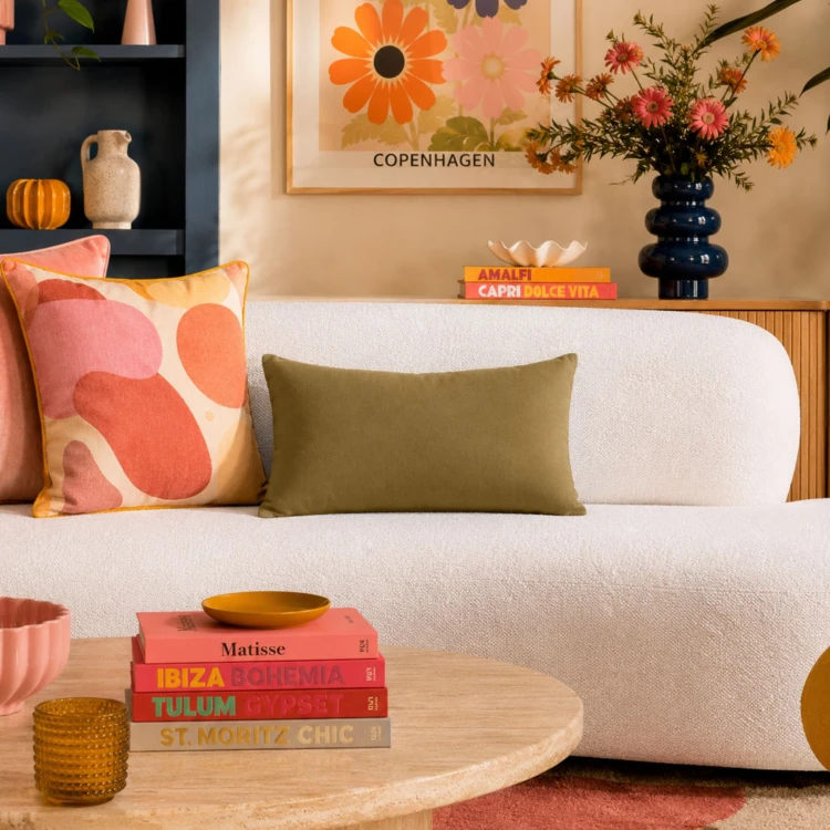 Coussin non déhoussable en coton uni