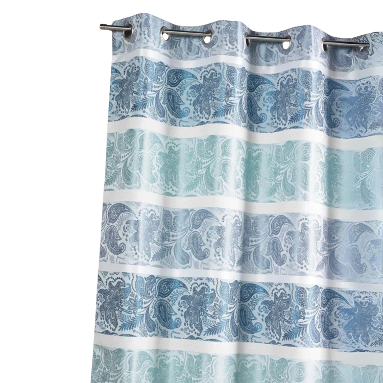 Cortina opaca de jacquard con rayas horizontales