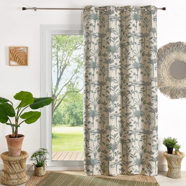 Exotischer Jacquard-Vorhang mit Palmenmotiv
