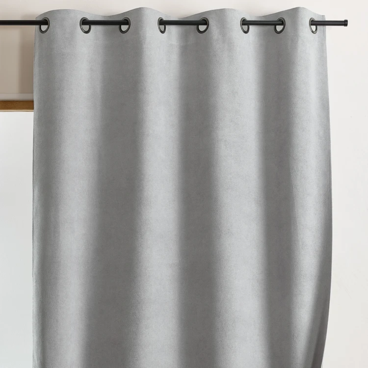 Cortina térmica de verão opaca com ilhós e refletor de calor
