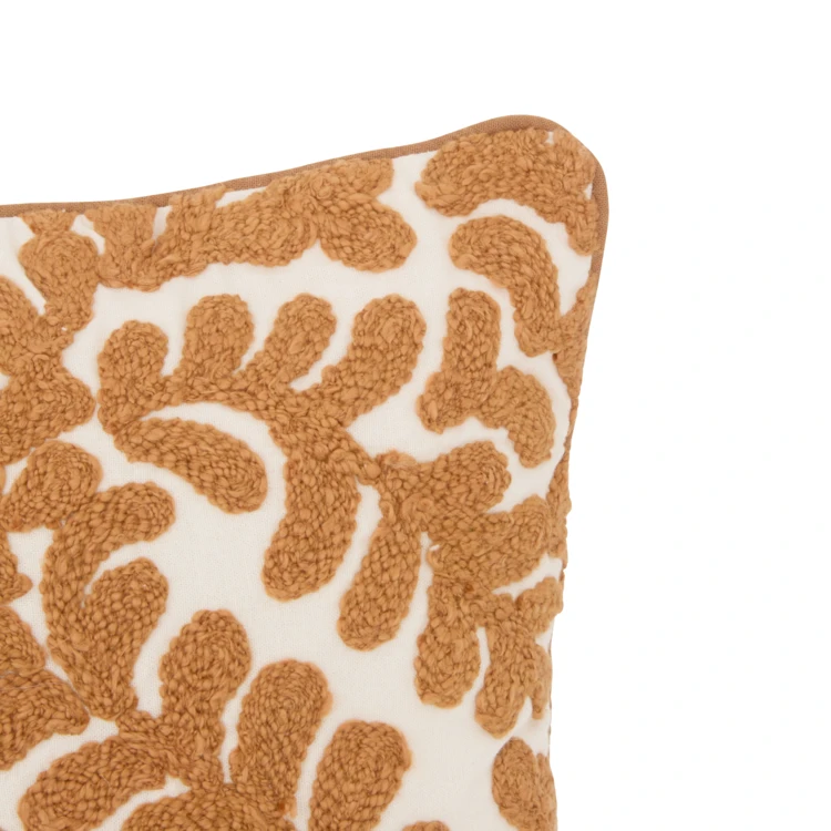 Funda de cojín de algodón con estampado vegetal