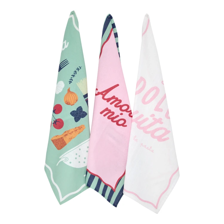 Lot de 3 torchons italien en coton