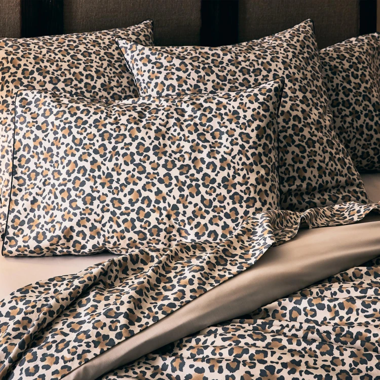 Housse de couette percale de coton léopard