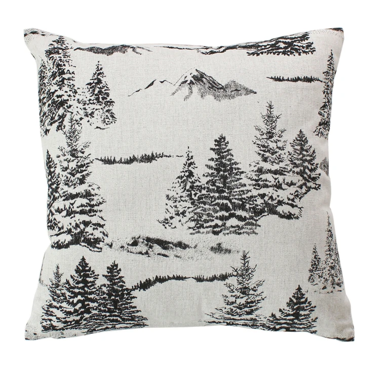 Coussin décoratif déhoussable style montagne