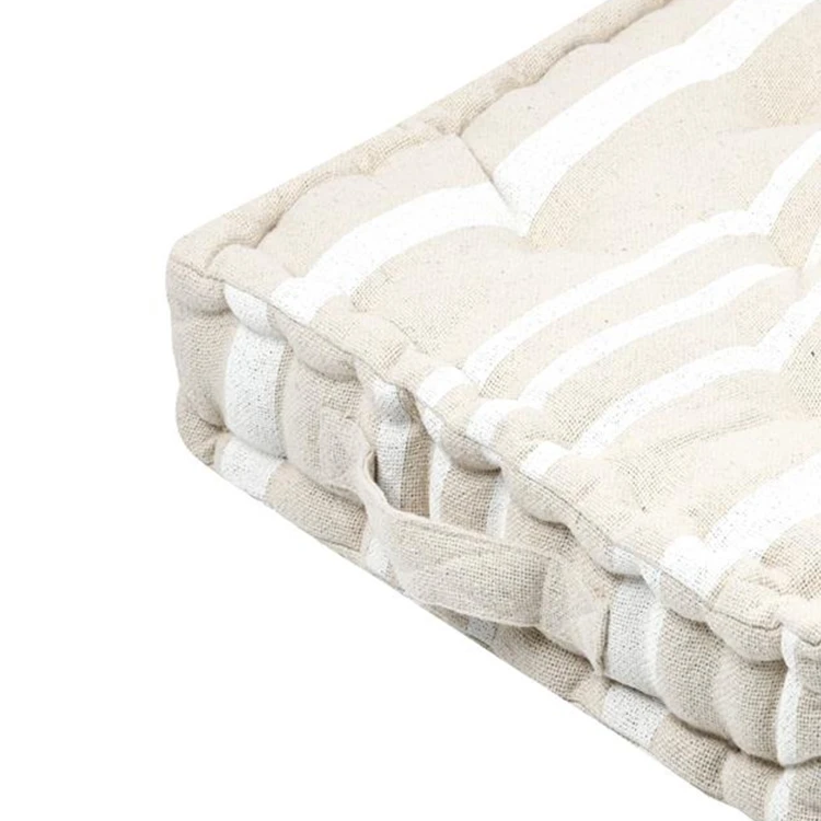 Cuscino da terra in 100% cotone, spesso e soffice, a righe