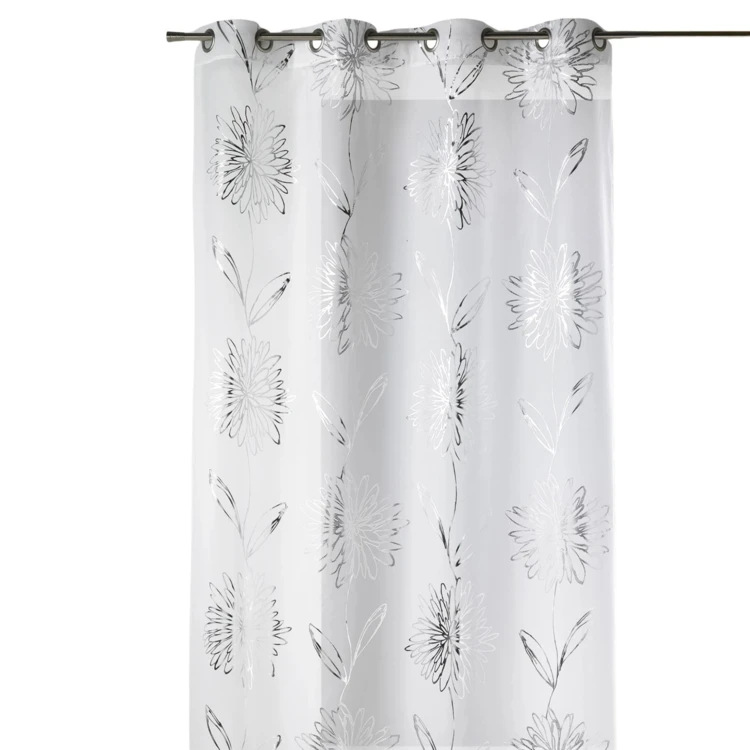 Lichte Etamine voile met Metallic "Flower" prints