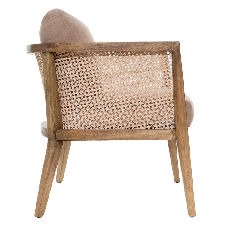 Sessel mit Rohrgeflecht und Holzgestell