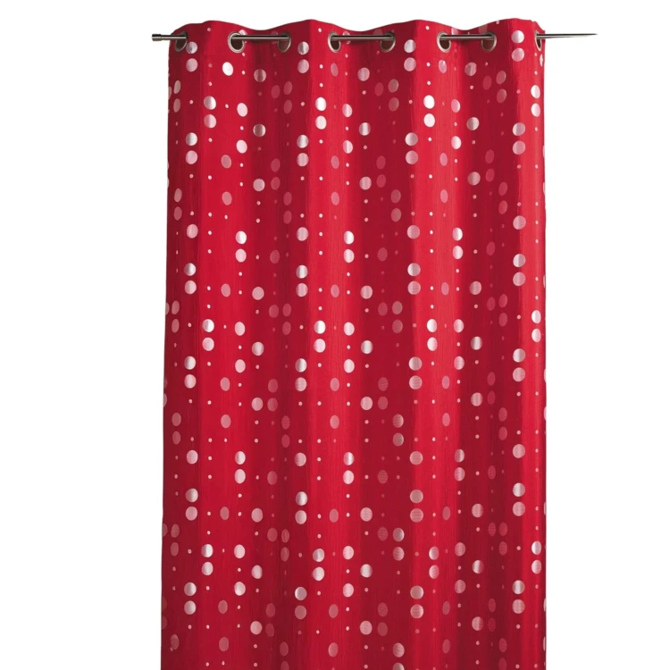 Cortina em jacquard amarrotado com motivos circulares