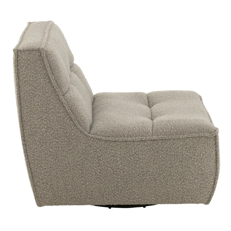 Quadratischer Drehsessel aus Bouclé-Stoff