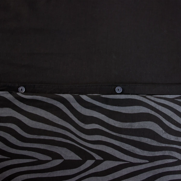 Juego de cama de 3 piezas de algodón cebra, funda y fundas de almohada