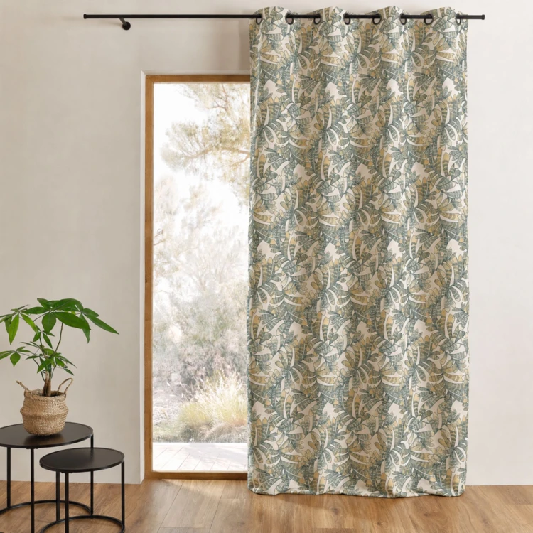 Dämpfender Jacquard-Vorhang mit Pflanzenmotiven