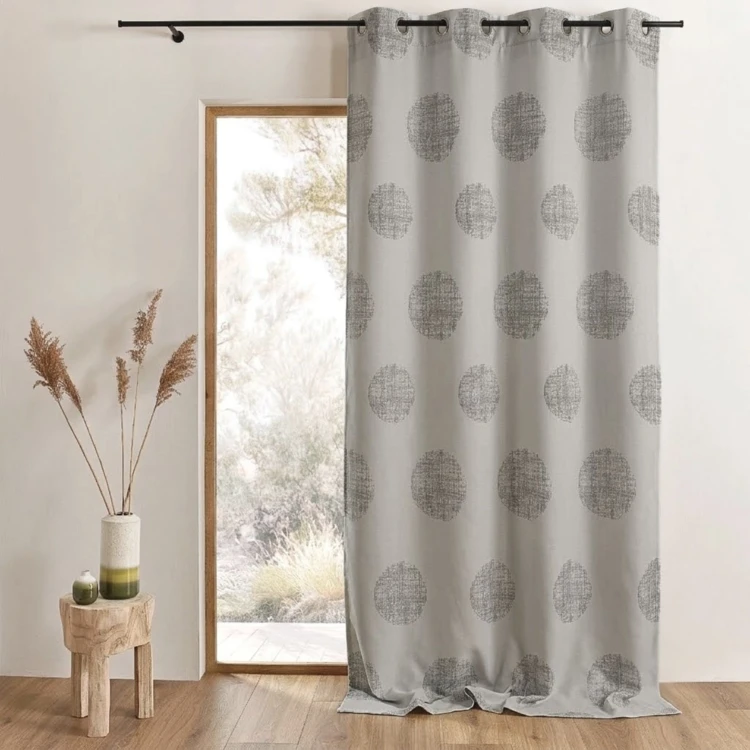 Jacquard-Vorhang mit melierten Rundmustern