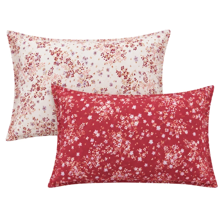 Kussensloop van 110 thread count satijn katoen met bloemmotief