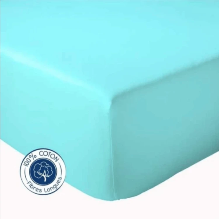 Drap Housse Uni bonnet 30 cm 100% Coton