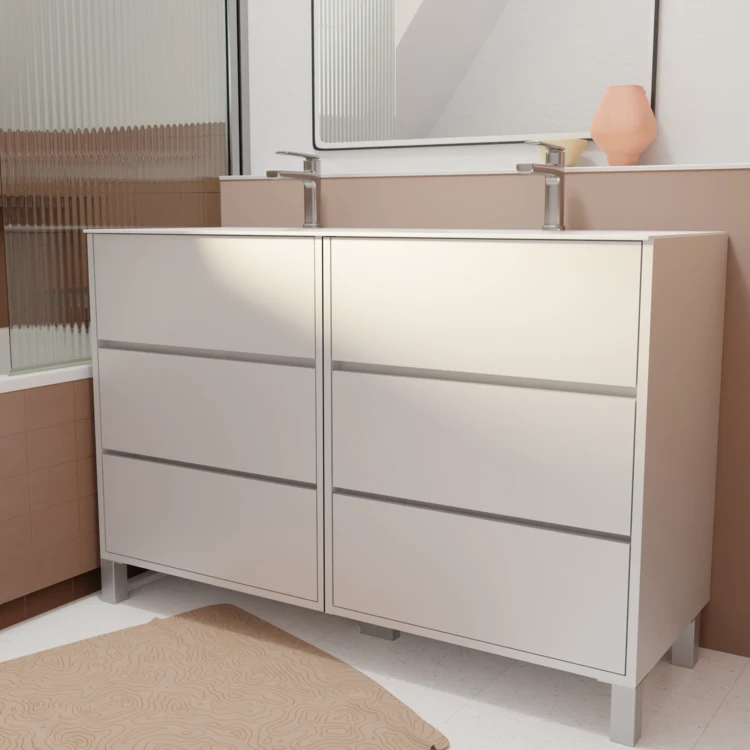 Mobile bagno doppio lavabo con 6 cassetti