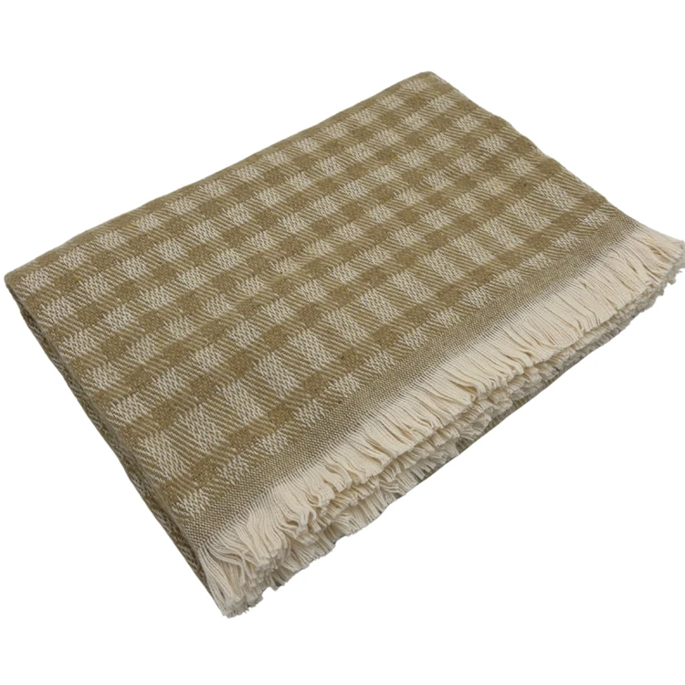 Plaid jacquard vichy en coton