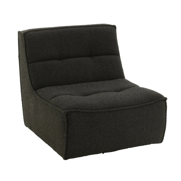 Quadratischer Drehsessel aus Bouclé-Stoff
