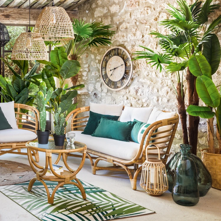 Banquette 2 places en rotin
