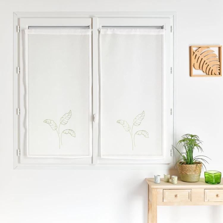 Par de cortinas de hoja de plátano