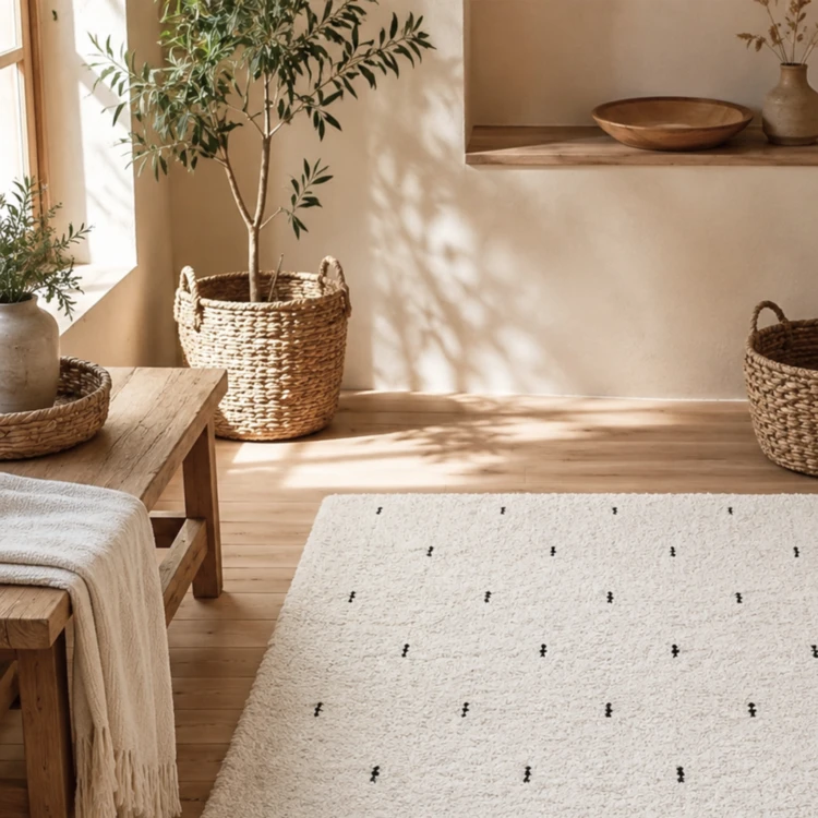 Tapis de couloir 100% coton traits